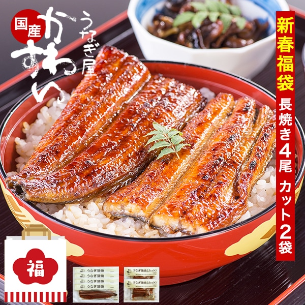 ＼2026 新春福袋／国産 うなぎ 福袋 長焼き150g4本 カット2枚100g 2袋 鰻 ウナギ 蒲焼き 詰め合わせ 送料無料 たれ付き 山椒別売り 豪華 福袋 お得 超お得 超豪華 【17,390円相当が送料無料10,800円に！】