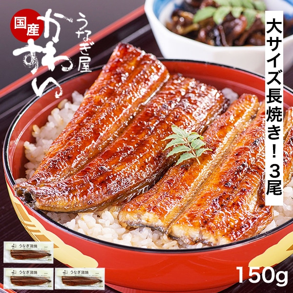 うなぎ 国産 鰻 蒲焼き 国産うなぎ 大サイズ 150g×3本 ウナギ 鰻 土用丑 お取り寄せ グルメ 冷凍 保存食 ギフト 誕生日 記念日 贈り物 母の日 父の日