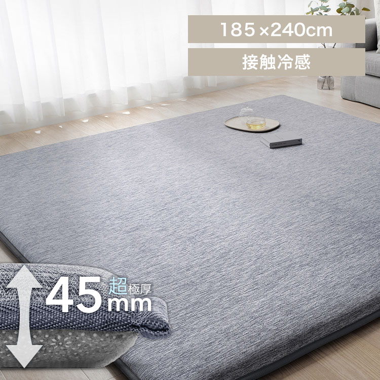 ラ・クッションラグ 接触冷感極厚タイプ ACRGR-1824 ネイビー