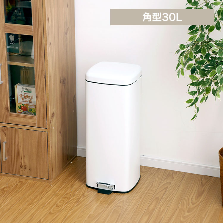 ゴミ箱 ペダル式 角型 30L AFB-S30 ピュアホワイト