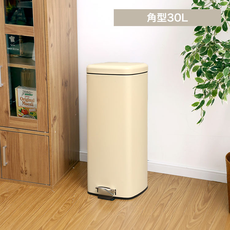 ゴミ箱 ペダル式 角型 30L AFB-S30 アイボリー