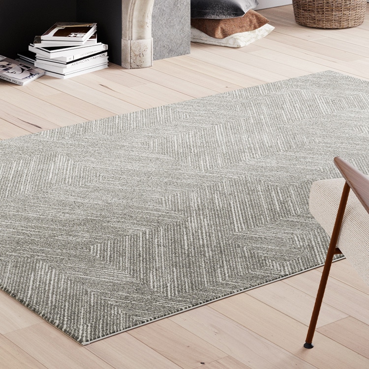ウィルトン織ラグ│140×200 ヘリンボーン/グレー