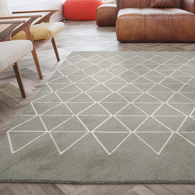 ウィルトン織ラグ│140×200 ライン/グレー