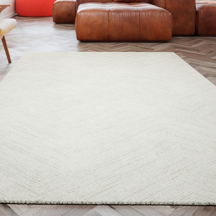 ウィルトン織ラグ│200×290 ヘリンボーン/アイボリー