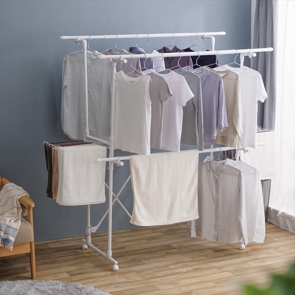 組み立て簡単たっぷりスタイル物干し