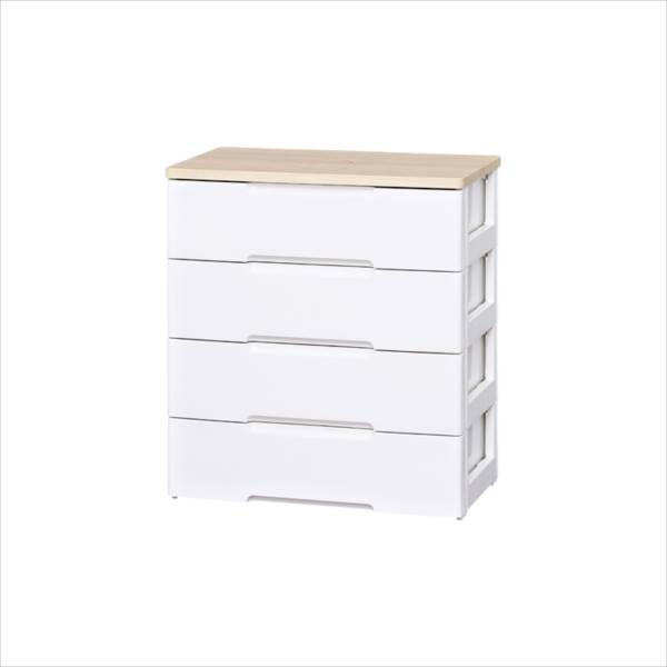 ウッドトップチェスト　幅73cm　4段タイプ