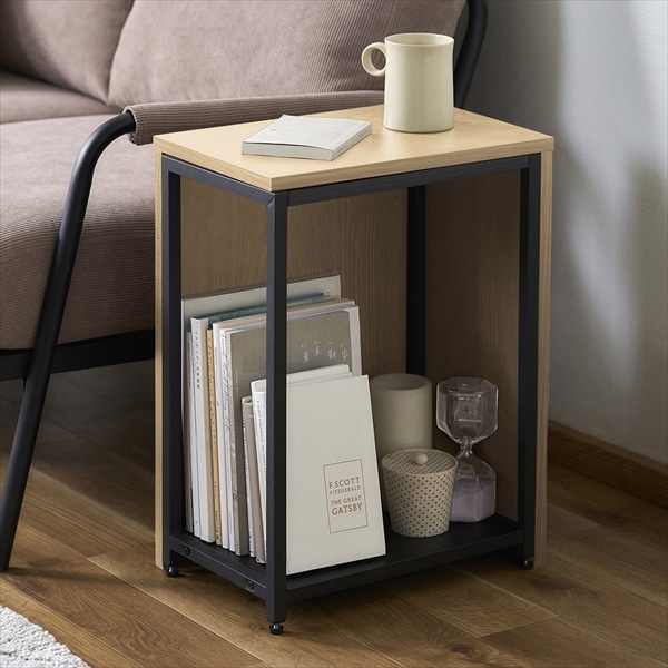 伸縮するサイドテーブル　ナチュラル/ブラック