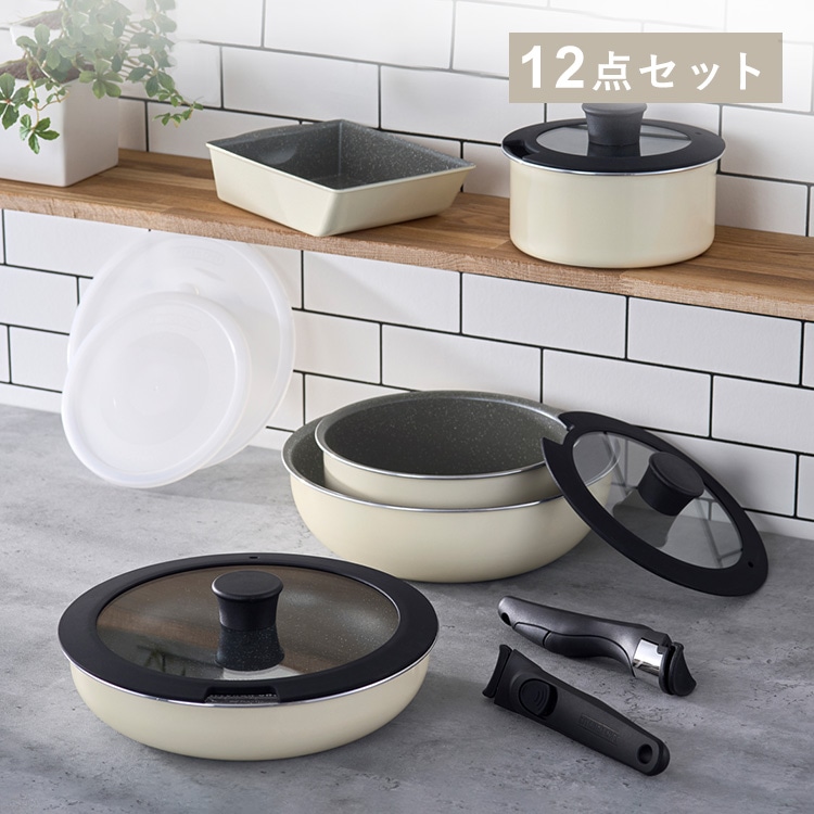 フライパン 12点 ダイヤモンドコートマーブル DCI-T12S