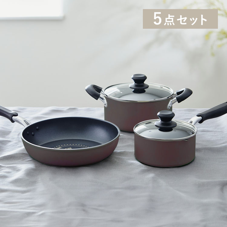 フライパン 鍋 5点セット DCI-FP5S ブラウン