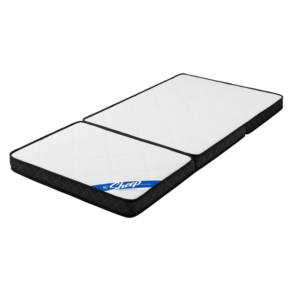 三つ折りミニポケットコイルマットレス 11cm PMTS11S-3S ホワイト
