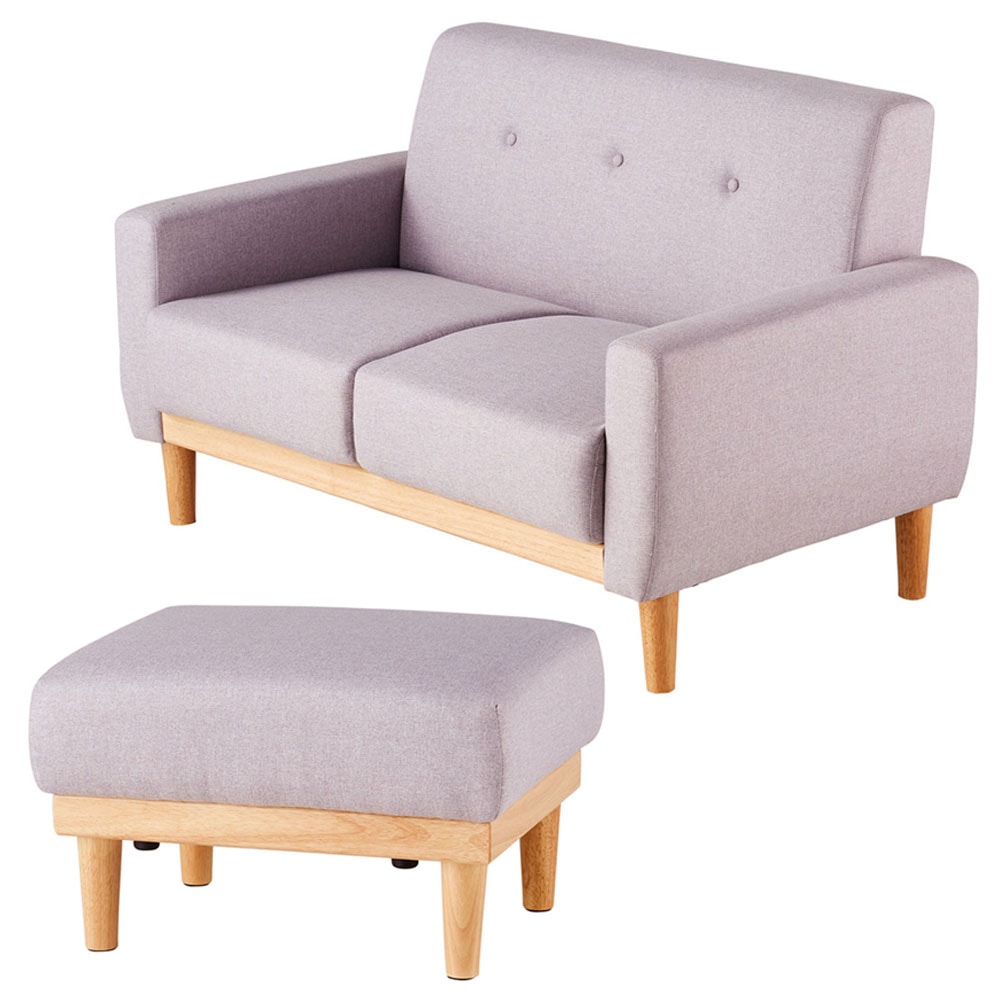 北欧デザインソファオットマンセット NDS-2S/NDS-OT セット/ストーングレー