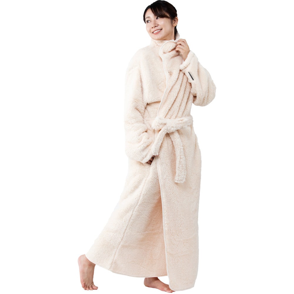 Blanko 着る毛布 140cm丈 マイクロミンクファー 洗濯可 アイボリー
