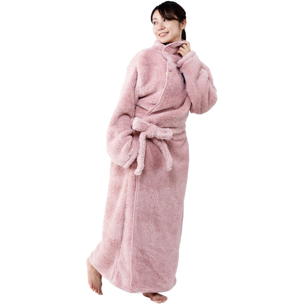 Blanko 着る毛布 140cm丈 マイクロミンクファー 洗濯可 ピンク