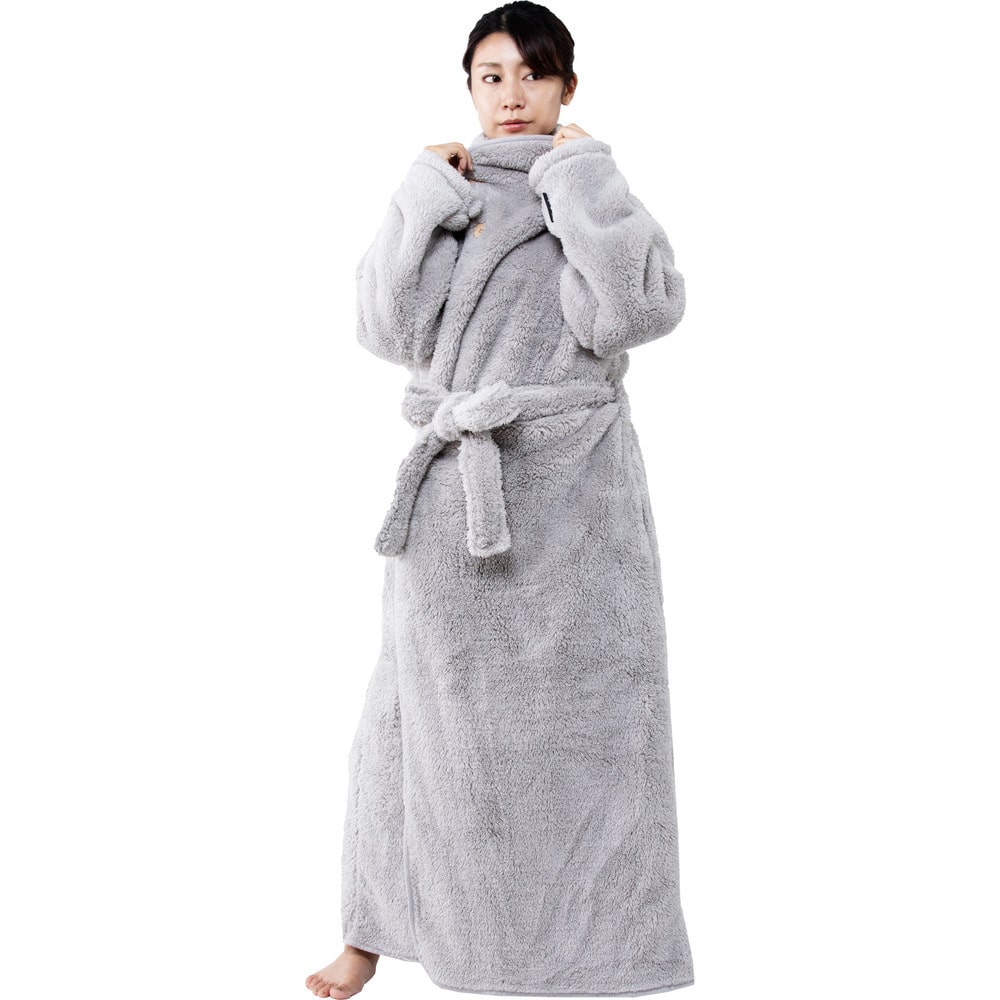 Blanko 着る毛布 140cm丈 マイクロミンクファー 洗濯可 シルバーグレー