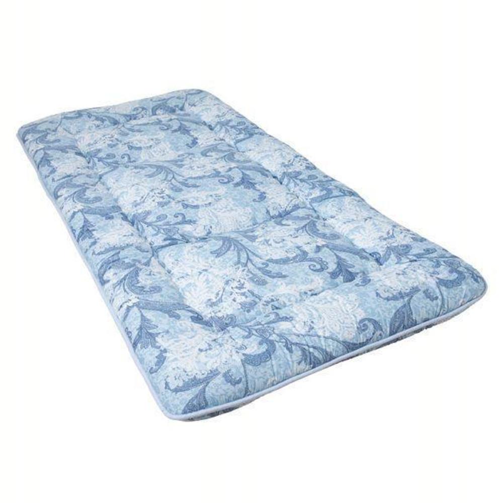 洗える敷布団 ペイズリー柄ブルー