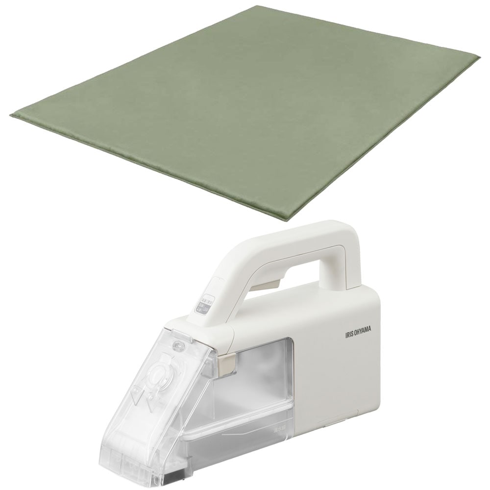 マイクロムートン ラグフレッシュ2点セット ラ・クッションラグ 5cm ACRMG-1824 185×240 ハンディリンサークリーナー RNS-B200D-HW