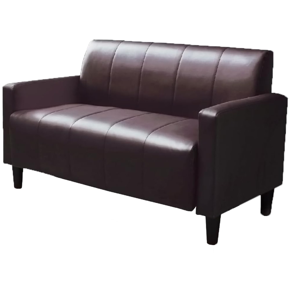 ワンルーム専用ソファ PVC-2P│合成皮革ブラウン
