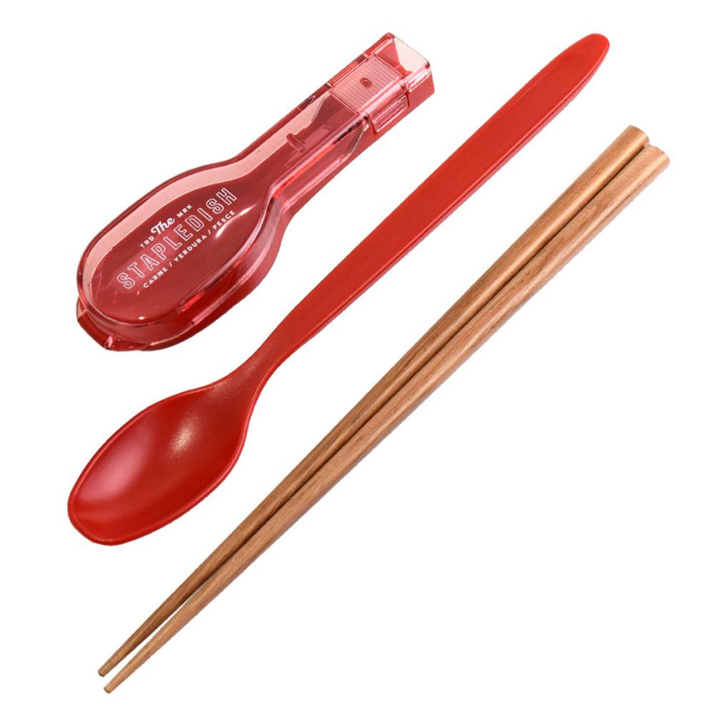 サブヒロモリ ステイプル 抗菌コンビセット&ハーフケース L 377327 レッド