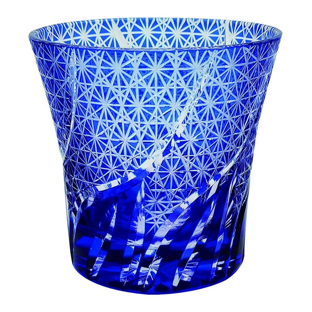 中茂国際 切子タンブラー GC001B 青