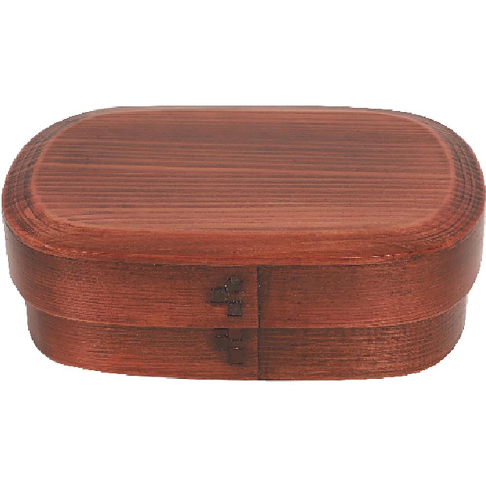 中茂国際 一段漆亀甲四角弁当箱 木目 BDH036A