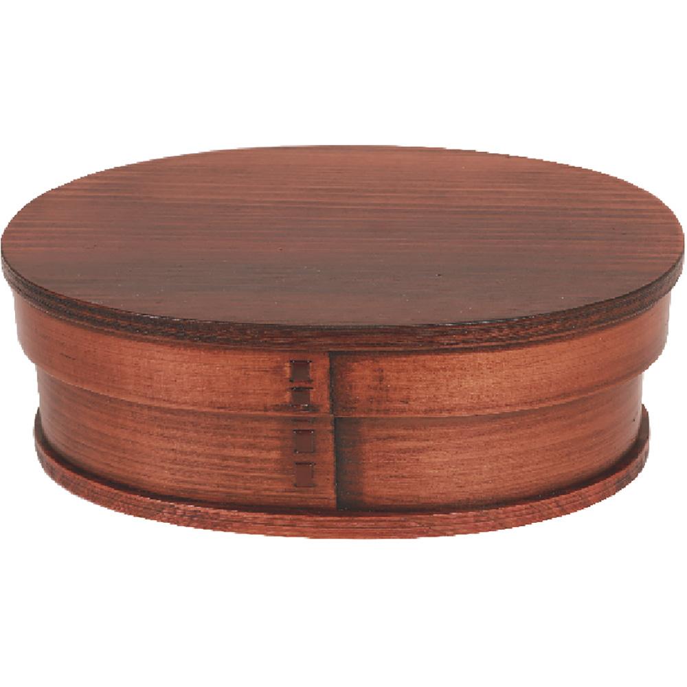 中茂国際 一段漆小判弁当箱小 木目 BDH037A