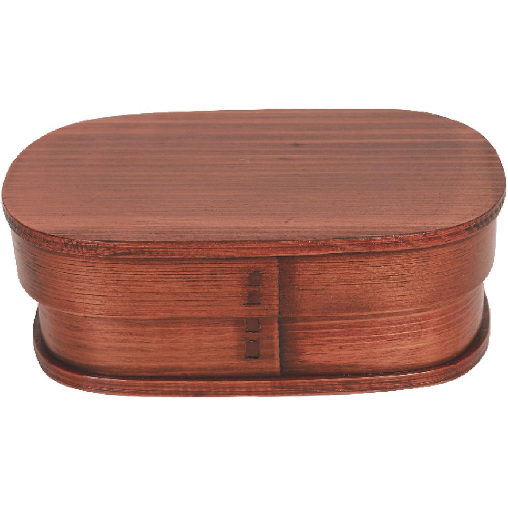 中茂国際 一段漆四角弁当箱 木目 BDH039A