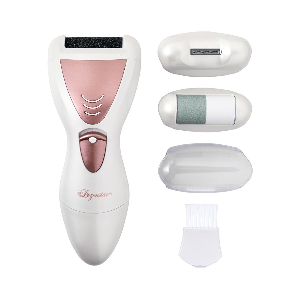 ロゼンスター 電動爪削り＆角質ケアローラー（乾電池式） ホワイト/ピンクゴールド ND-5459