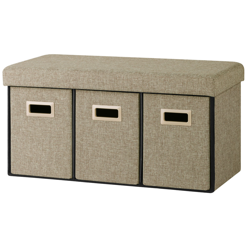 3WAY 引き出し収納ボックス 引き出し3つタイプ SST3H-76 ブラウン