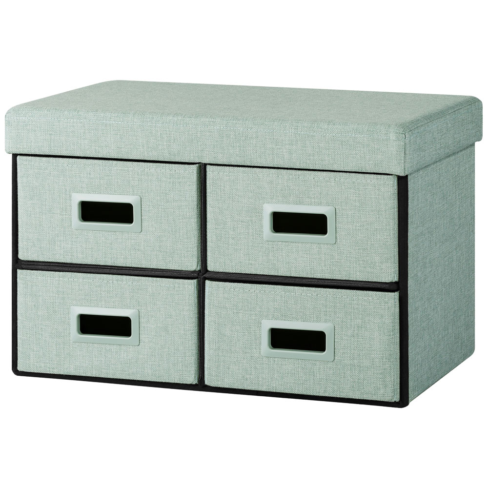 3WAY 引き出し収納ボックス 引き出し4つタイプ SST4H-60 ライトブルー