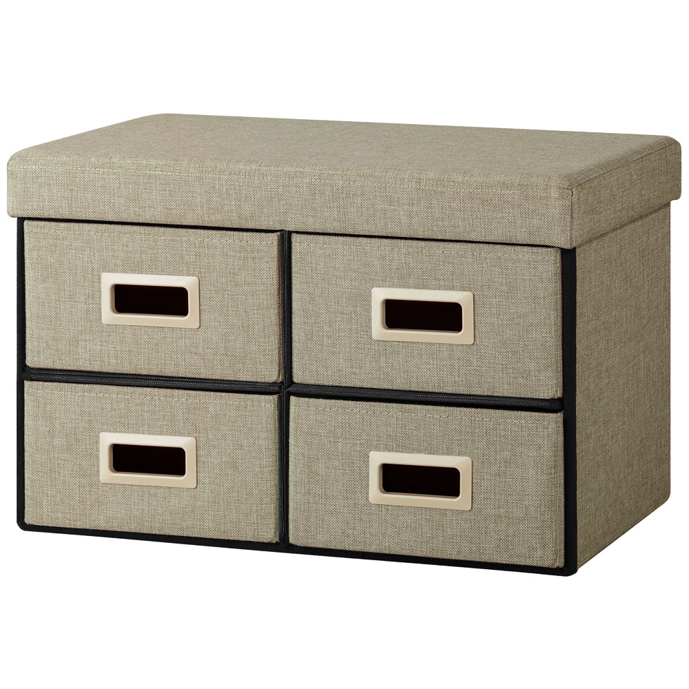 3WAY 引き出し収納ボックス 引き出し4つタイプ SST4H-60 ブラウン