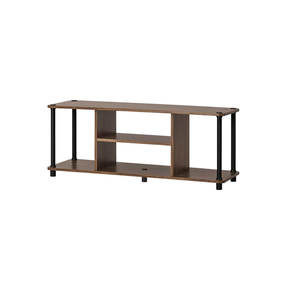 組立簡単スチールポールラック AVボード SPR-900AV ウォールナット/ブラック