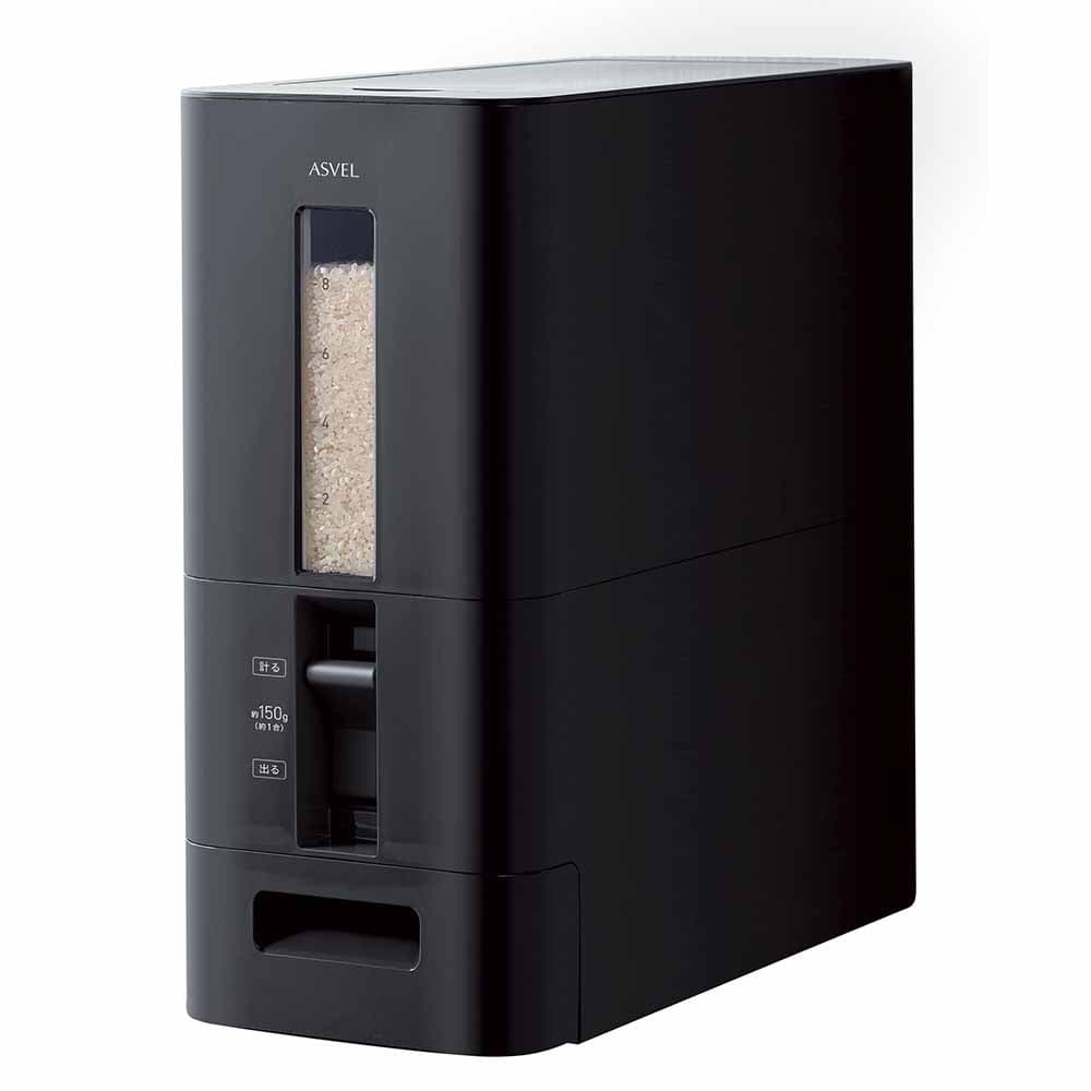 アスベル S計量米びつ12kg A7528 ブラック