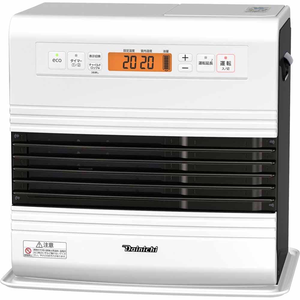 ダイニチ 石油FH・GRタイプ 木造15畳コンクリ20畳・タンク9L スノーホワイト FW-5725GR-W