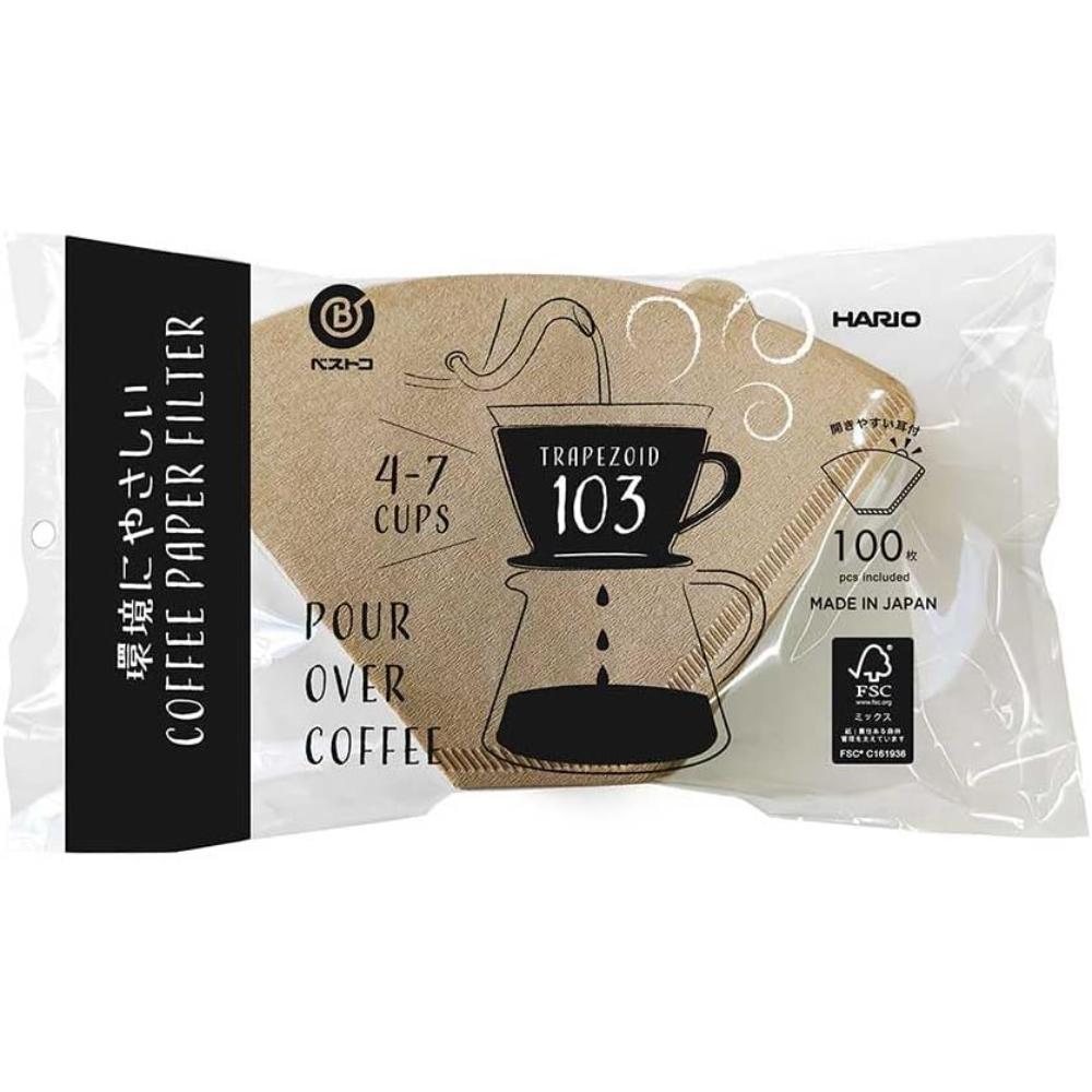 LIV PLUS 環境にやさしいコーヒー ペーパー フィルター 形 4-7杯用 100枚入 ブラウン MA-443