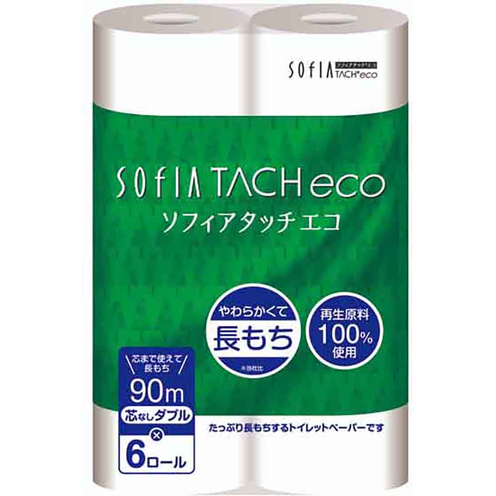 ※倉庫※ソフィアタッチエコ 【4個セット】ソフィアタッチエコトイレットペーパー 90mダブル6ロール入り