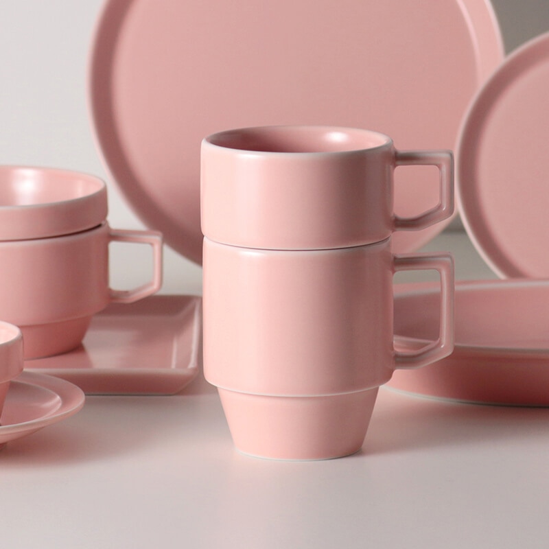 【波佐見焼】 HASAMI Season01 スクエアプレート ピーチ