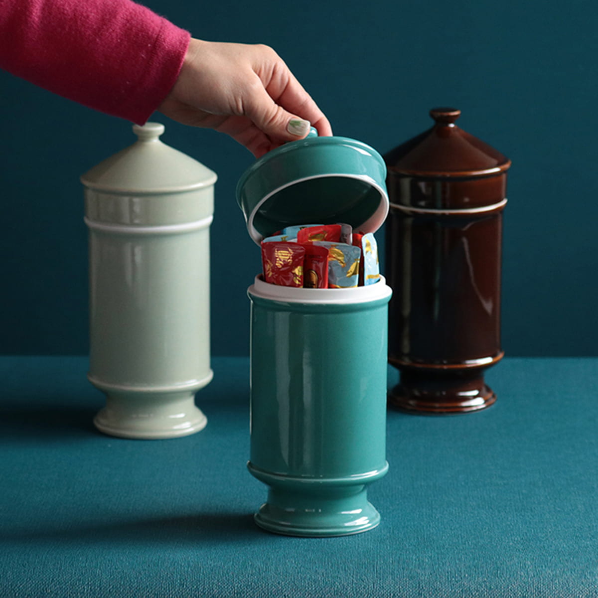 【波佐見焼】 HASAMI SEASON 01 スナックキャニスター グリーン