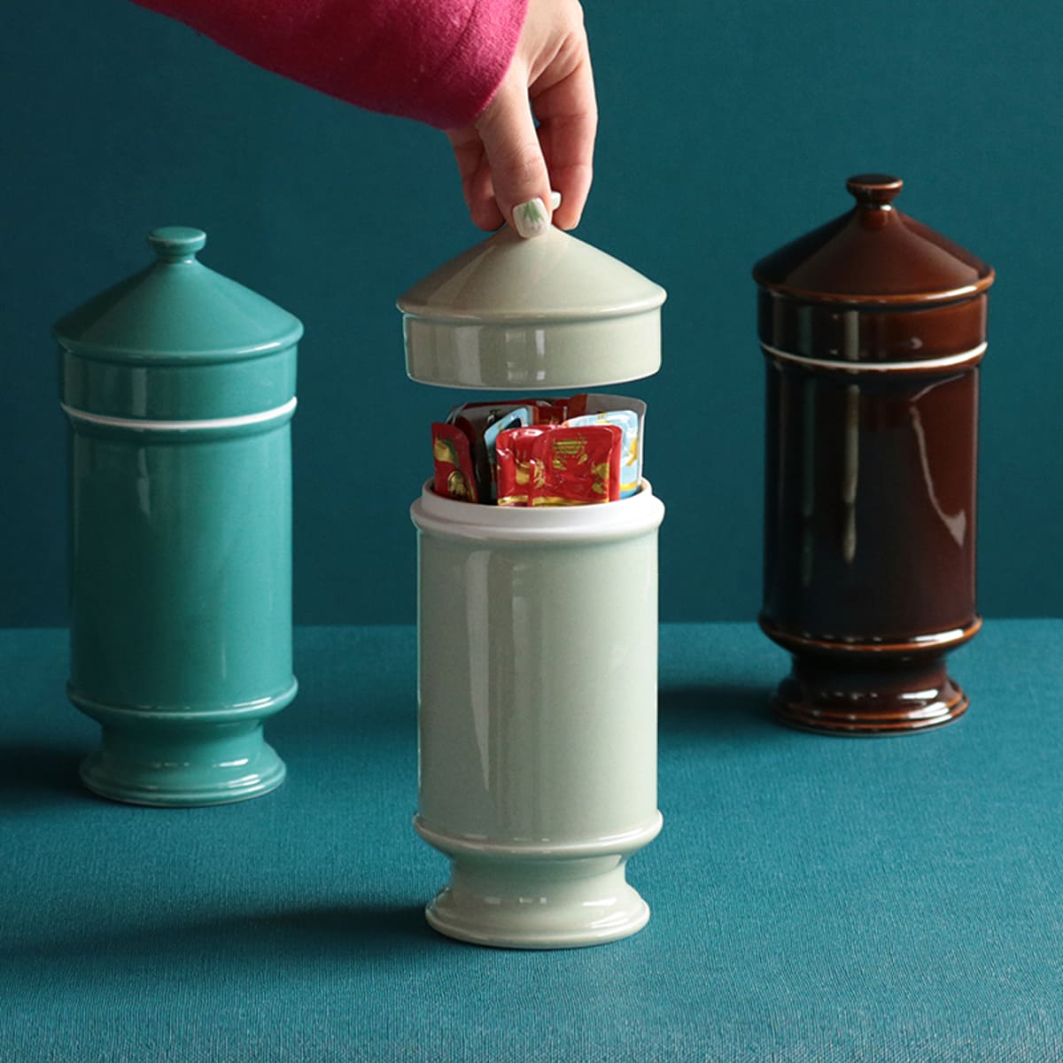 【波佐見焼】 HASAMI SEASON 01 スナックキャニスター グリーン