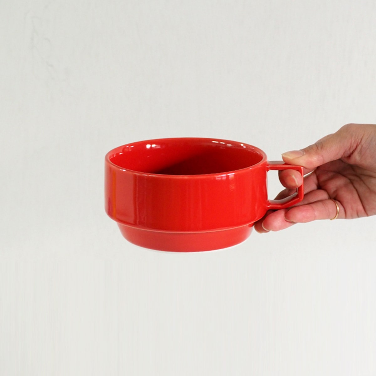 【波佐見焼】 HASAMI Season01 ブロックマグ スープ レッド