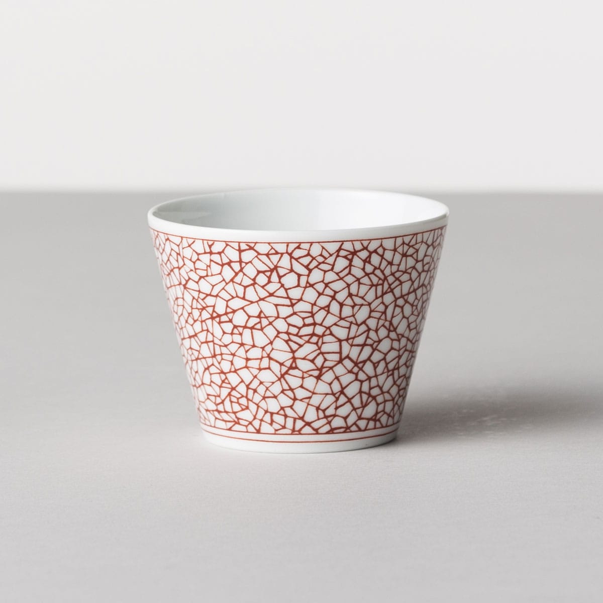 【波佐見焼】 BARBAR 蕎麦猪口大事典 和文/赤 そばちょこ 氷裂文