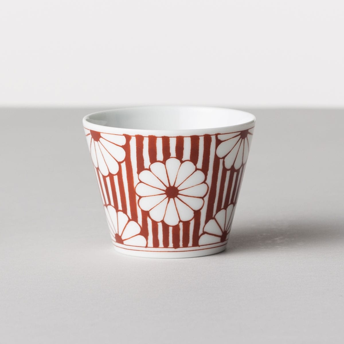 【波佐見焼】 BARBAR 蕎麦猪口大事典 和文/赤 そばちょこ 菊花文