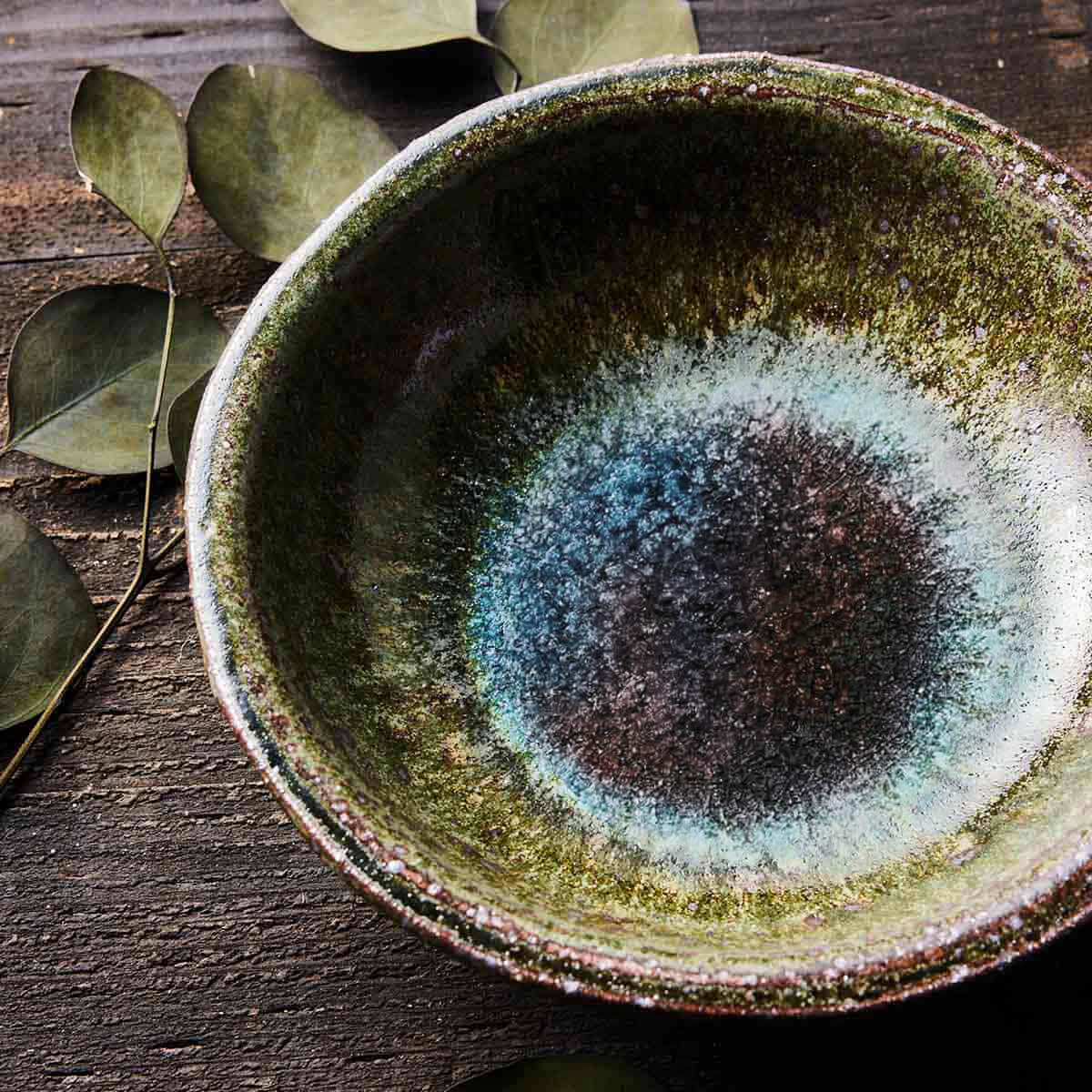 【信楽焼】信楽四季彩陶 -小寒 中深皿 霜柱(しもばしら)