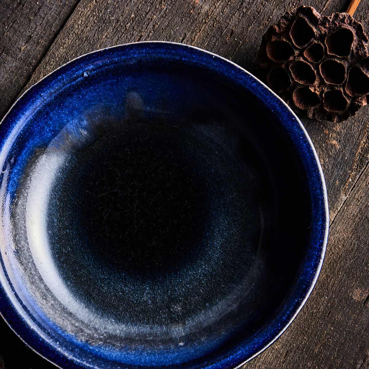 【信楽焼】信楽四季彩陶 -小寒 中深皿 寒昴(かんすばる)