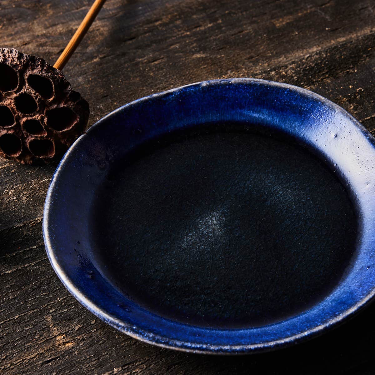 【信楽焼】信楽四季彩陶 -小寒 平皿 寒昴 (かんすばる)