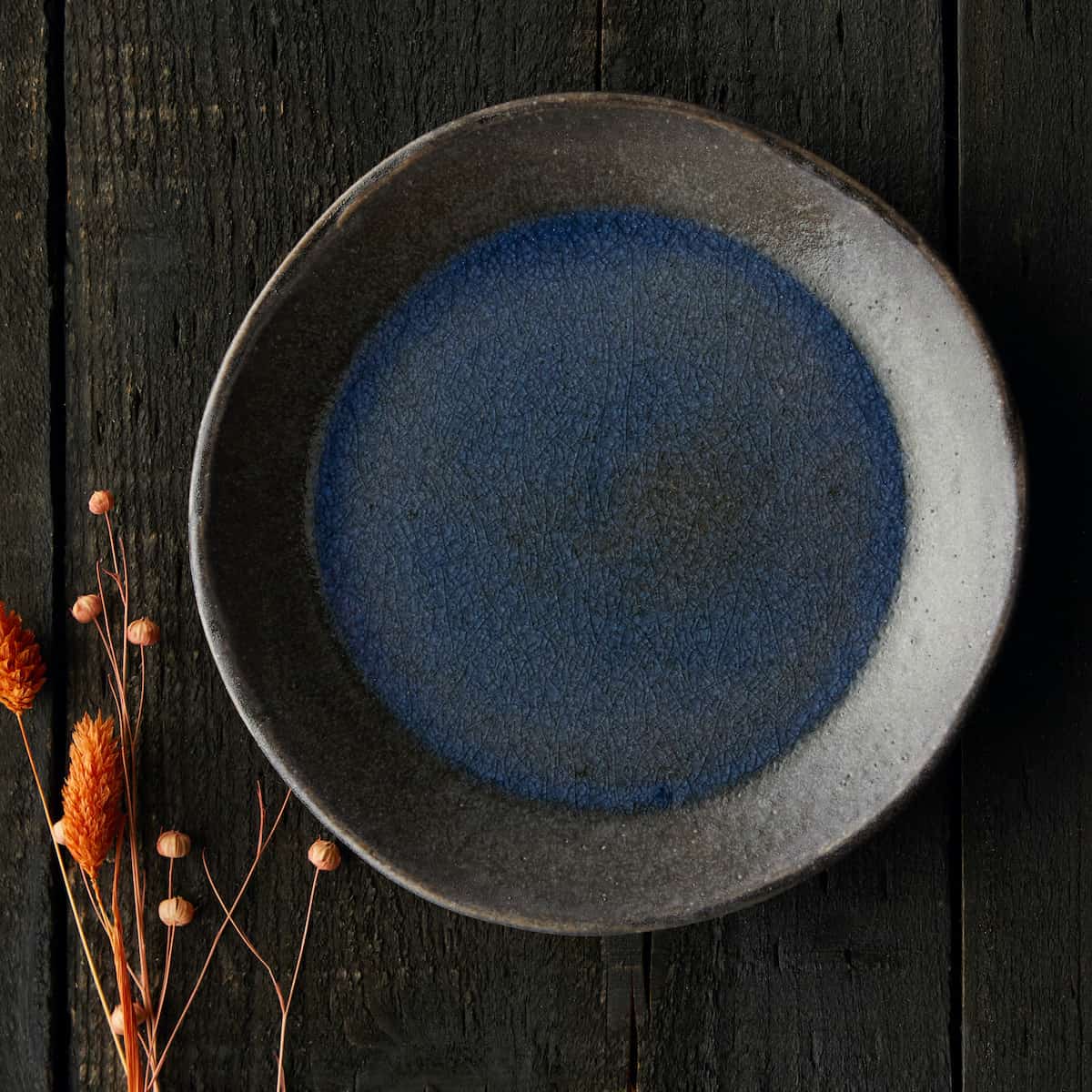 【信楽焼】信楽四季彩陶 -清明 平皿 朧月 (おぼろづき)