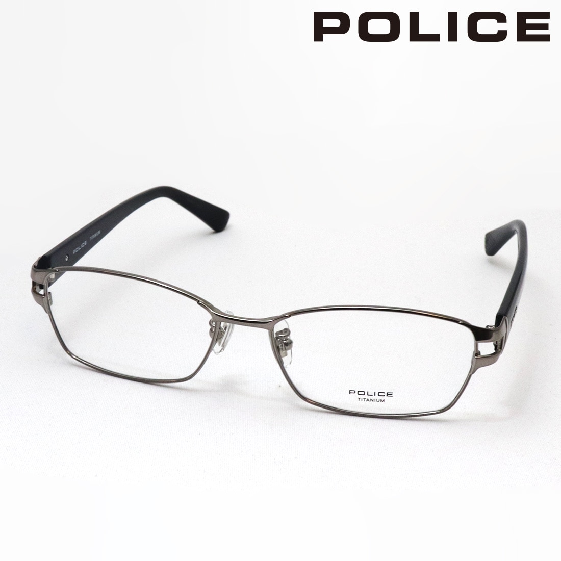 ポリス メガネ 正規販売店 POLICE VPLA99J 0568 TITANIUM チタニウム 眼鏡 スクエア メンズ