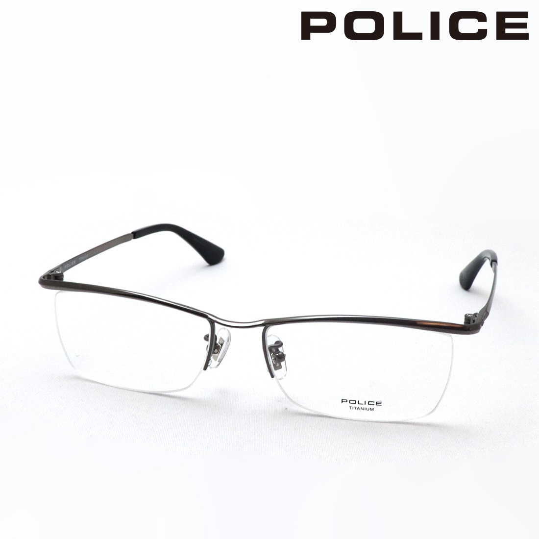 ポリス メガネ POLICE VPLG48J 0K59 TITANIUM チタニウム ハーフリム