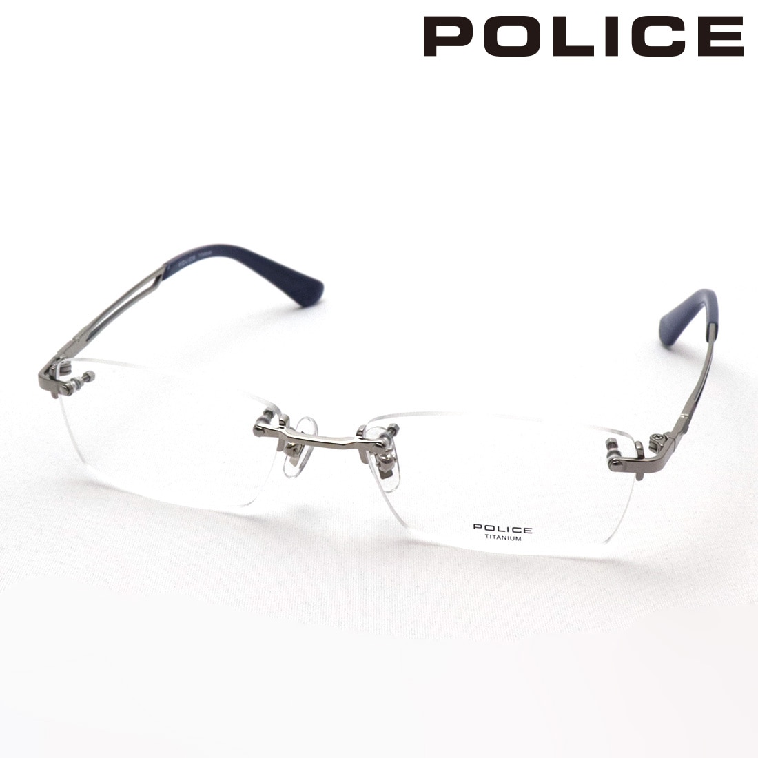 ポリス メガネ POLICE VPLL39J 0579 TITANIUM チタニウム スクエア