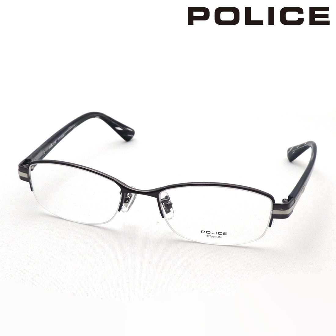 ポリス メガネ POLICE VPLM42J 0568 TITANIUM チタニウム ハーフリム