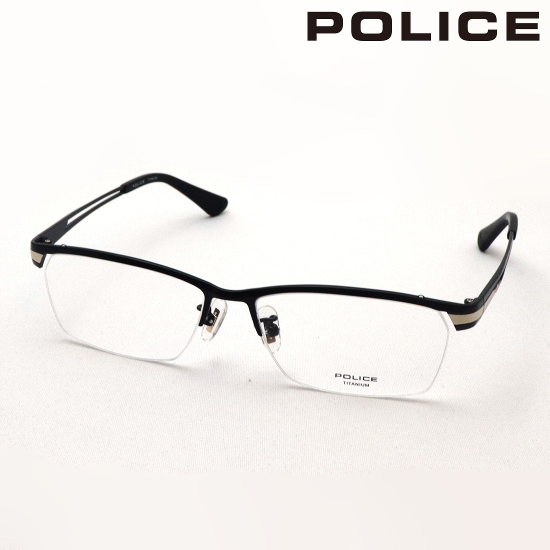 ポリス メガネ POLICE VPLM45J 0531 TITANIUM チタニウム ハーフリム